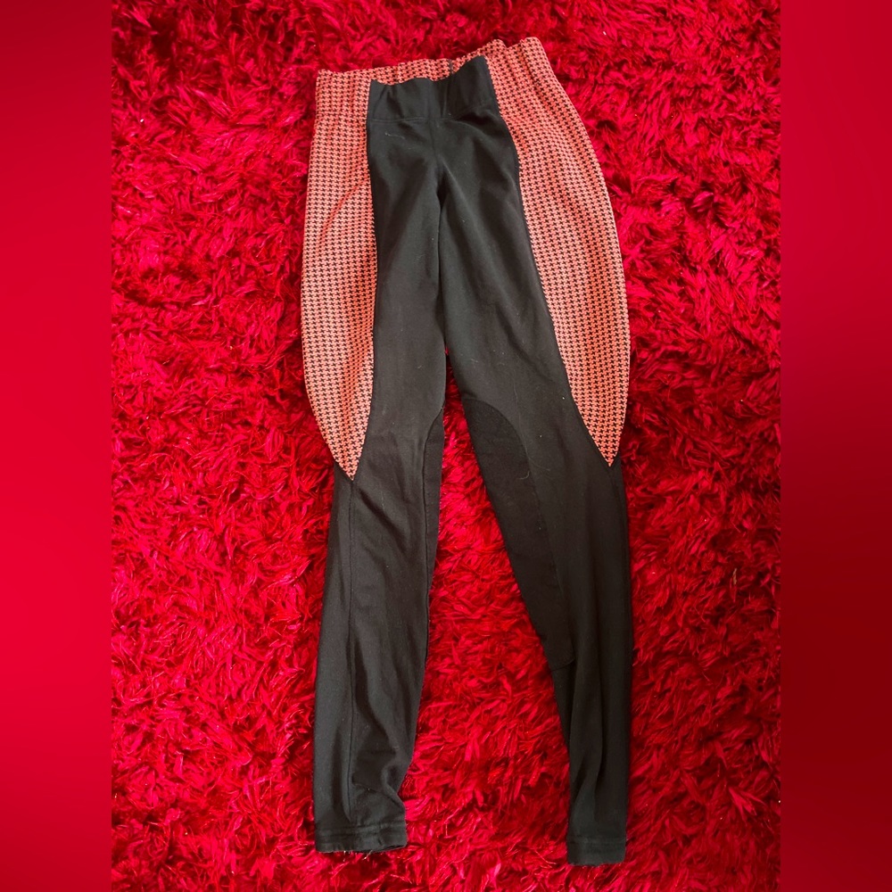 Kerrits papaya herringbone knee patch riding tights